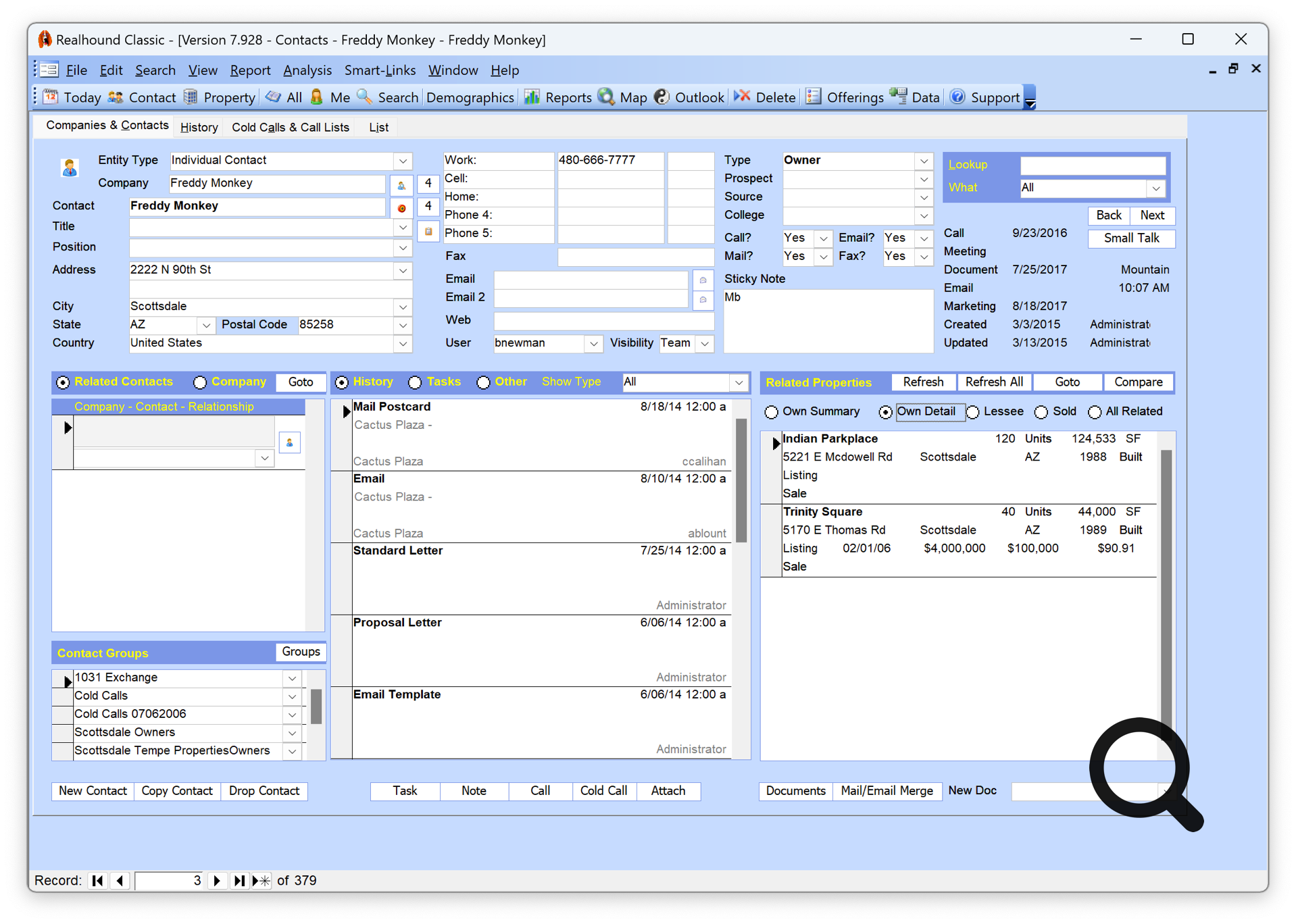 Contact Profile with Related Properties and Notes