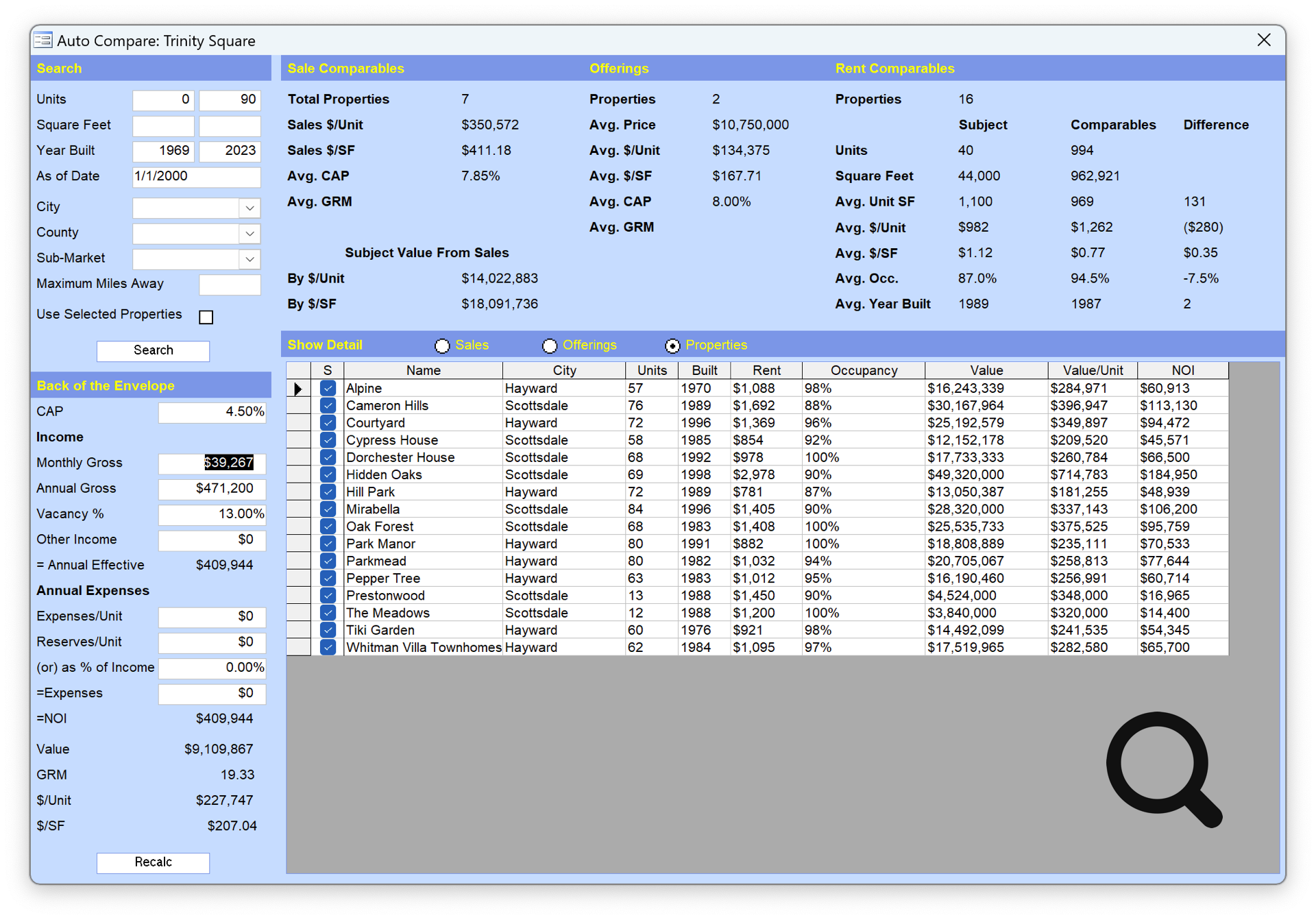 Automatically Valuate Compare Properties