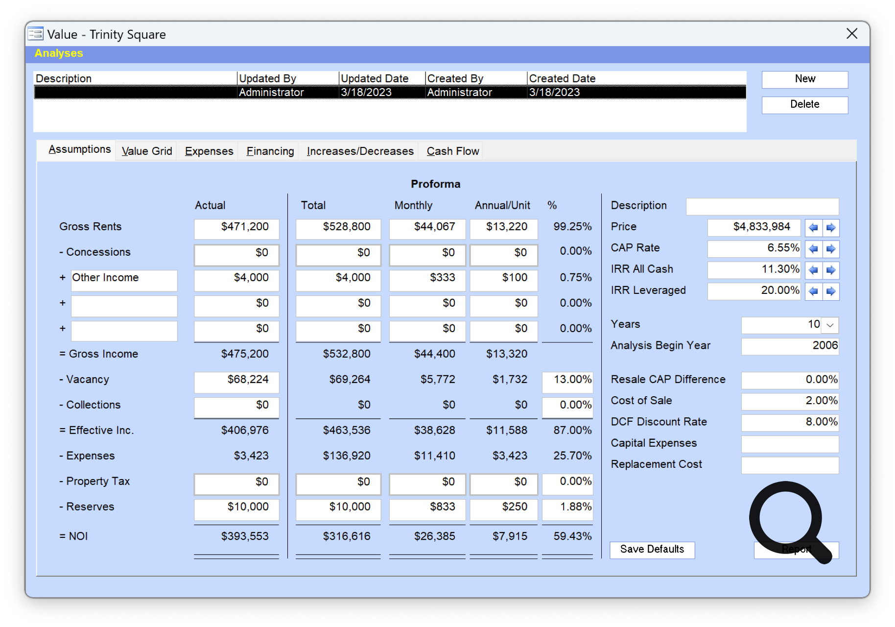 Automatic Multi Year Property Valuations