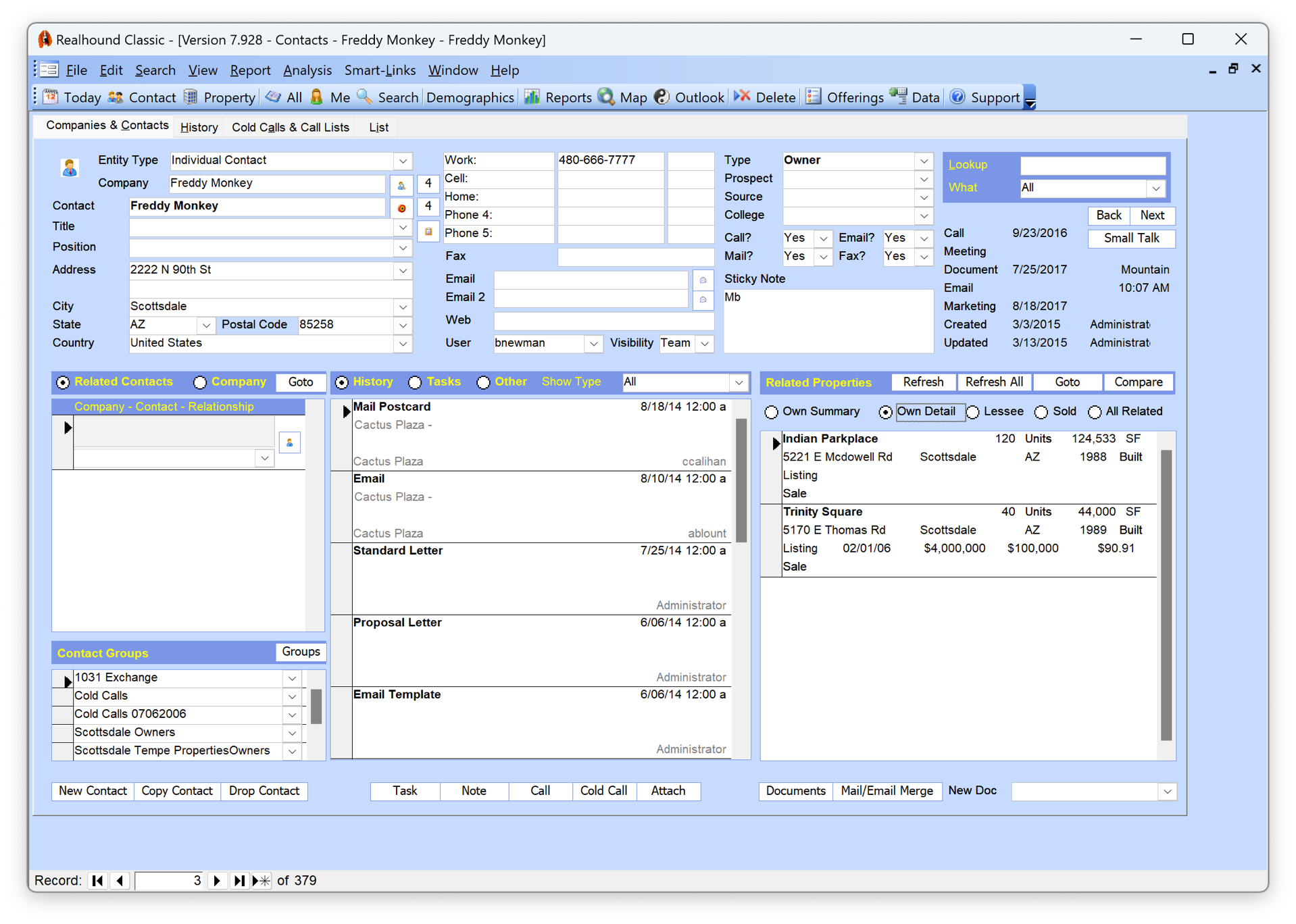 Contact Profile with Related Properties and Notes